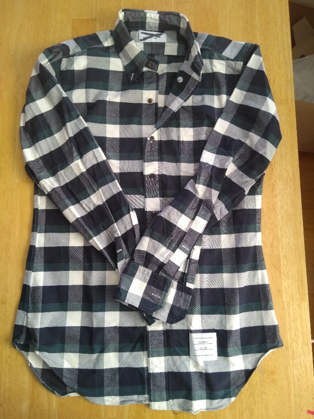 New Thom Browne Brushed Oxford Button Down  M 15-33